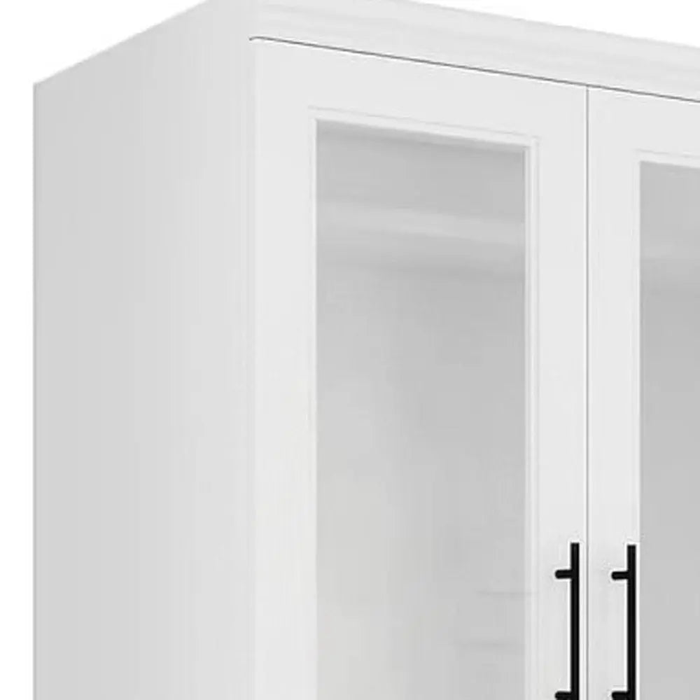 71" Clear And White Wood Two Door Two Drawer Combo Dresser - NOBLE HOME INTERIORS