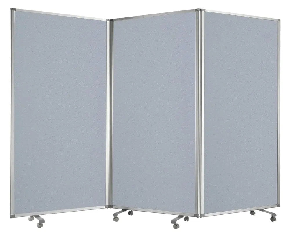 71" Gray Iron Folding Three Panel Screen Room Divider - NOBLE HOME INTERIORS