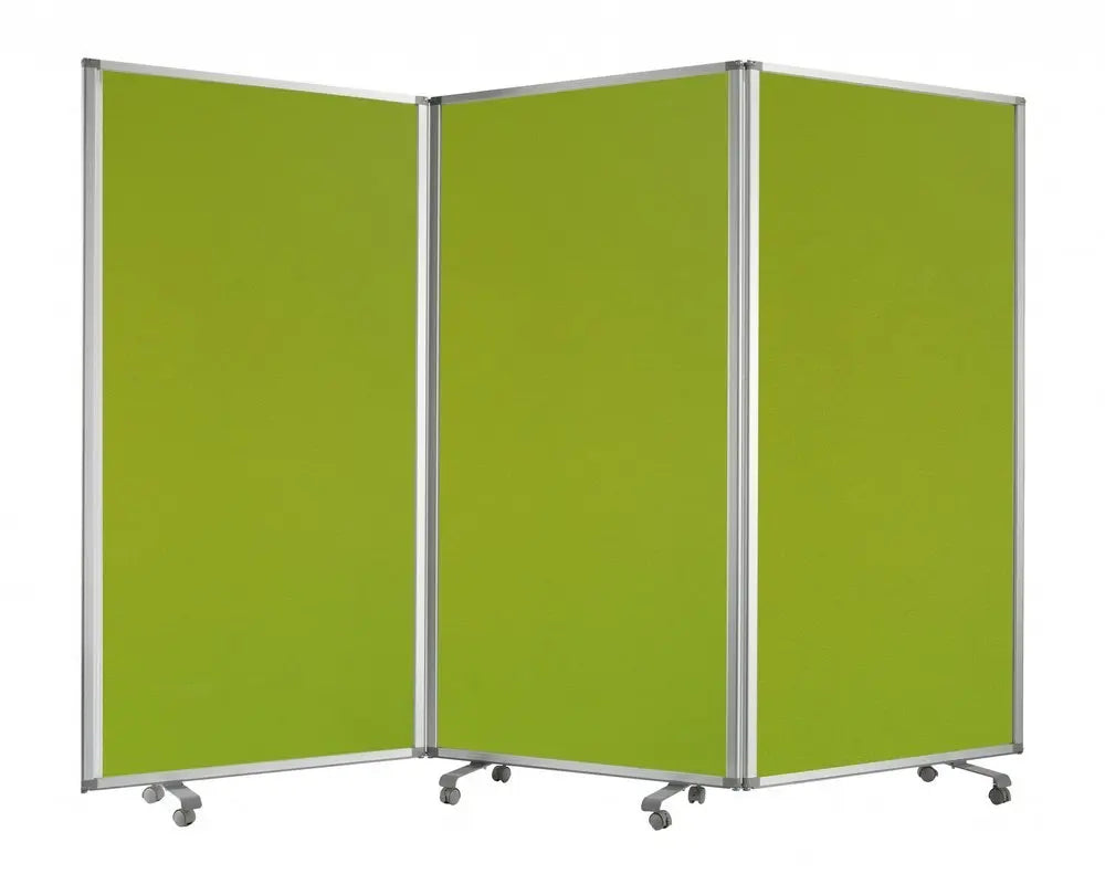 71" Green Iron Folding Three Panel Screen Room Divider - NOBLE HOME INTERIORS