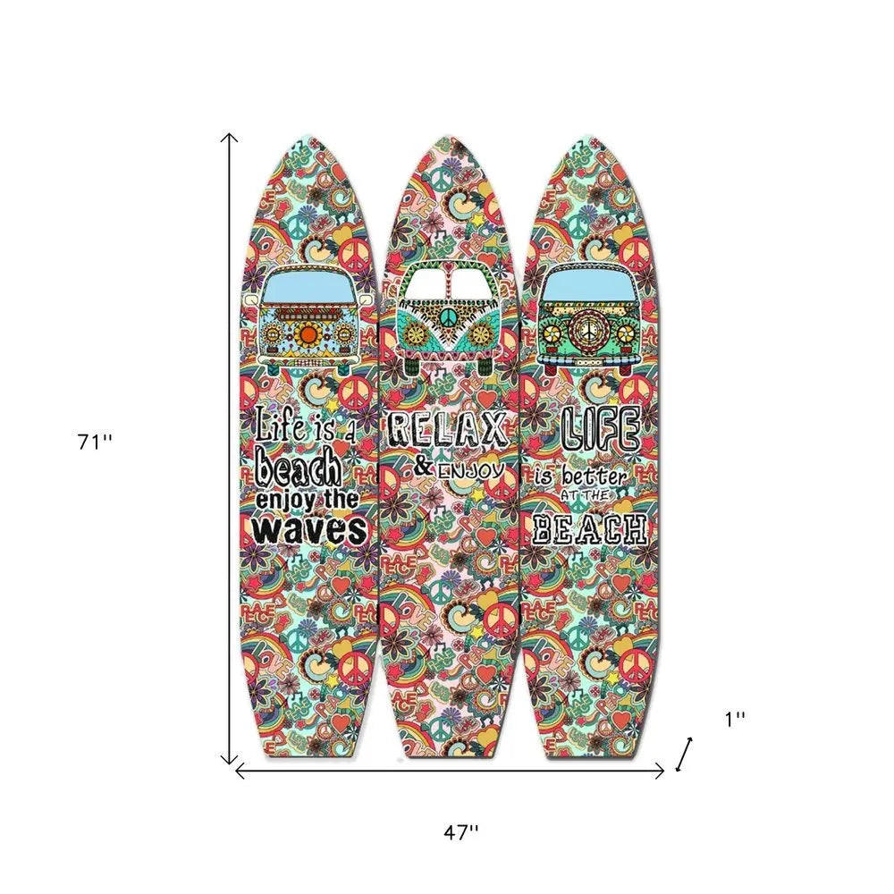 71" Red and Black Solid Wood Folding Three Panel Screen Room Divider - NOBLE HOME INTERIORS