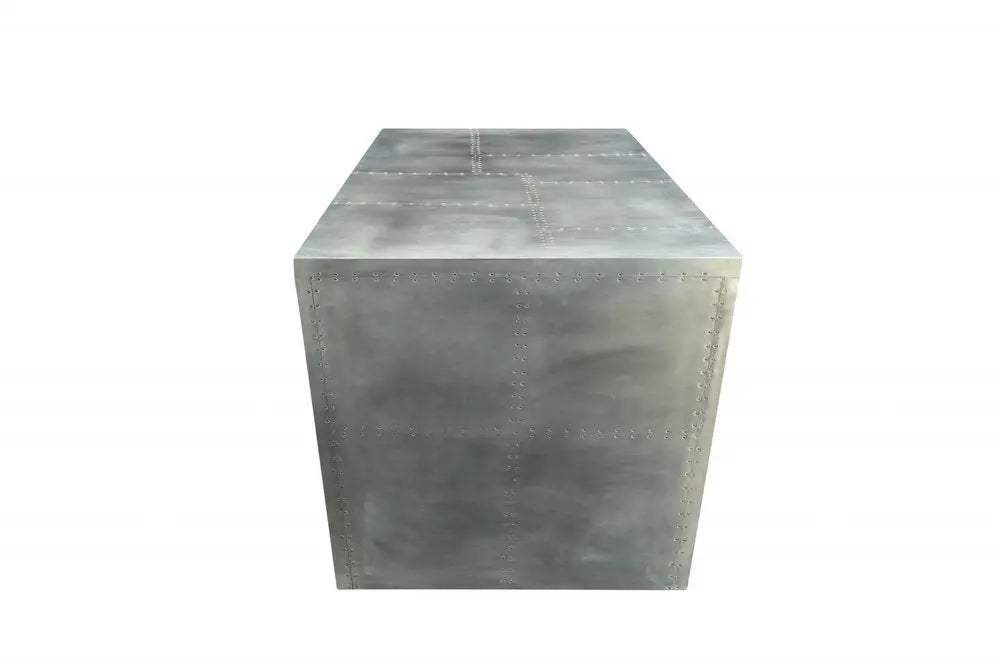 71" Silver Aluminum Writing Desk - NOBLE HOME INTERIORS