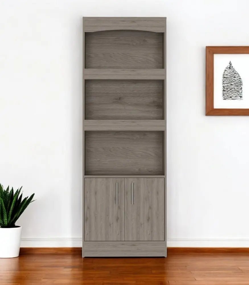 71" Three Tier Bookcase with Two doors HomeRoots