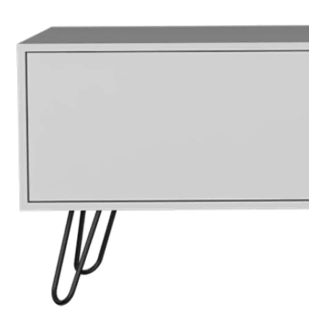 71" White Cabinet Open And Enclosed Storage TV Stand - NOVA HOME FURNITURE