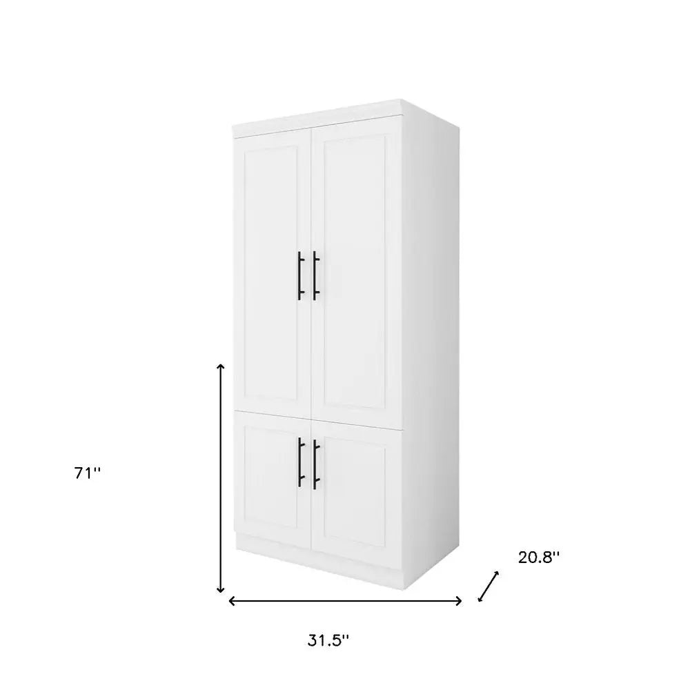 71" White Four Door Combo Dresser - NOBLE HOME INTERIORS