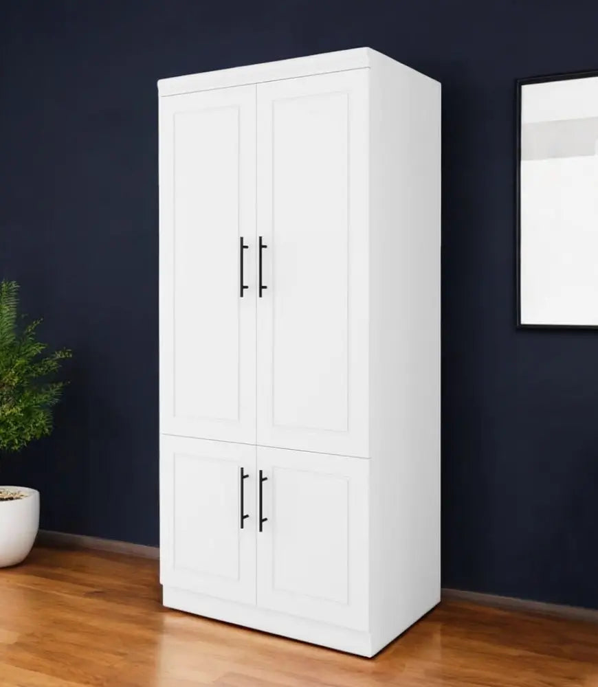 71" White Four Door Combo Dresser - NOBLE HOME INTERIORS