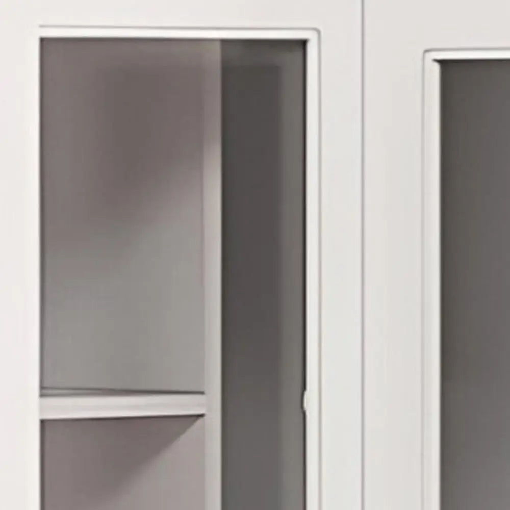 71" White Wood Four Door Corner Combo Dresser - NOBLE HOME INTERIORS