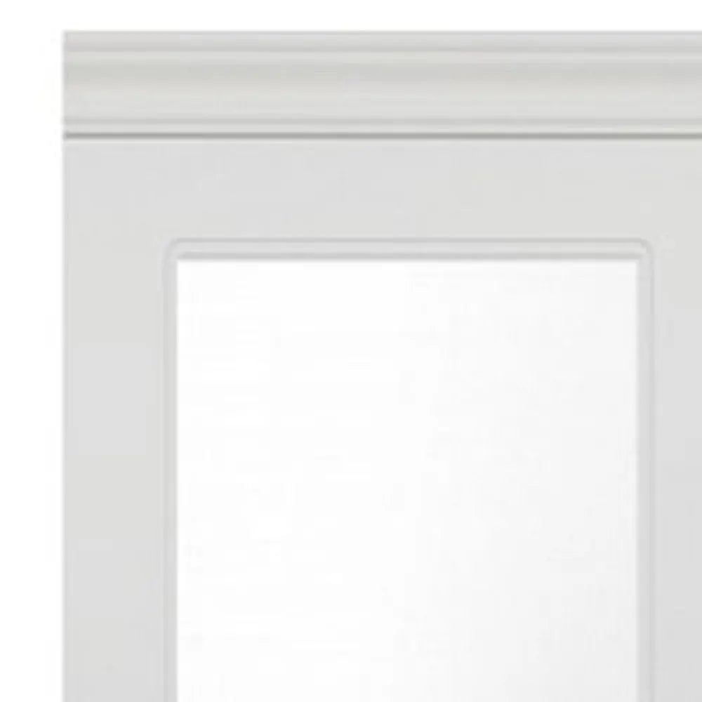 71" White Wood Mirrored Two Door Combo Dresser - NOBLE HOME INTERIORS