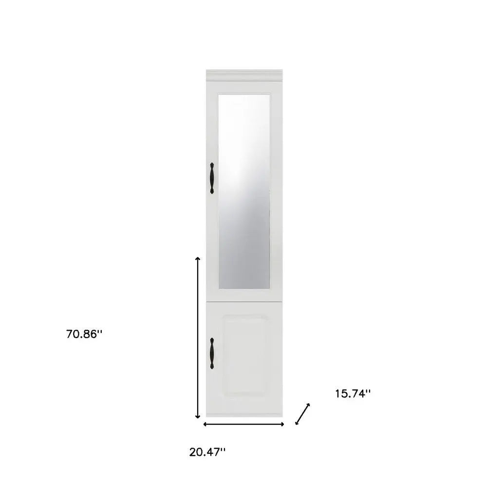71" White Wood Mirrored Two Door Combo Dresser - NOBLE HOME INTERIORS