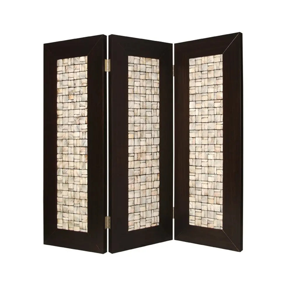 71" X 84" Brown Wood Screen - NOBLE HOME INTERIORS