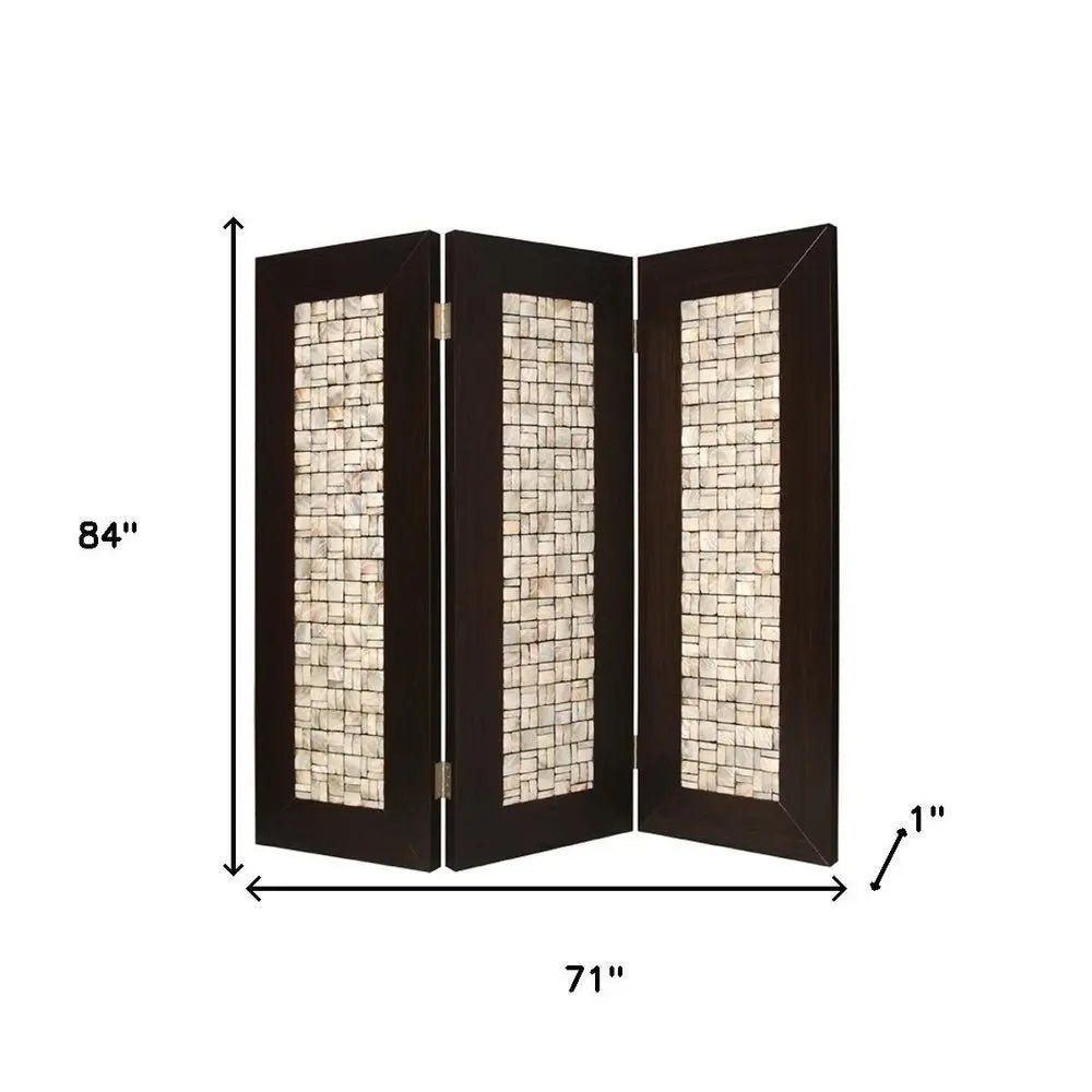 71" X 84" Brown Wood Screen - NOBLE HOME INTERIORS