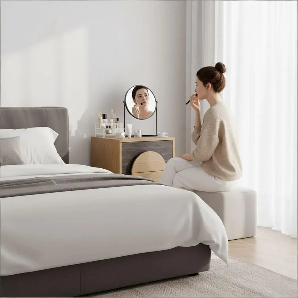 Set of Two 21" Oak And Dark Brown Solid Wood Square Two Drawer Nightstands HomeRoots