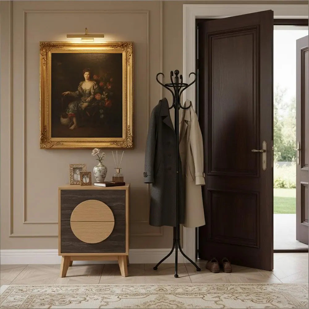 Set of Two 21" Oak And Dark Brown Solid Wood Square Two Drawer Nightstands HomeRoots