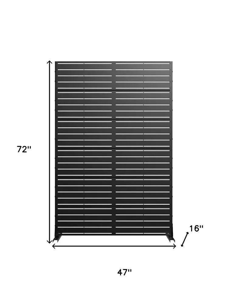 72" Black Metal Six Panel Screen Room Divider - NOVA HOME FURNITURE