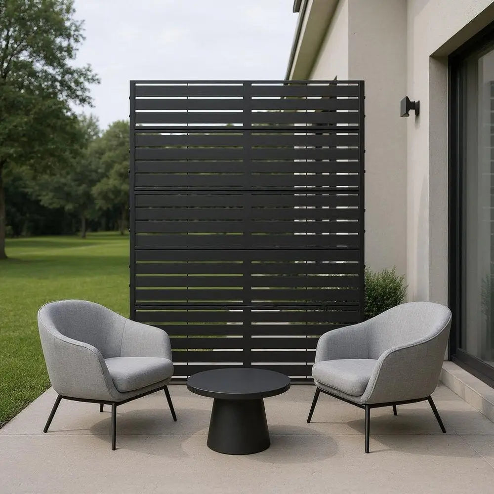 72" Black Metal Six Panel Screen Room Divider - NOVA HOME FURNITURE