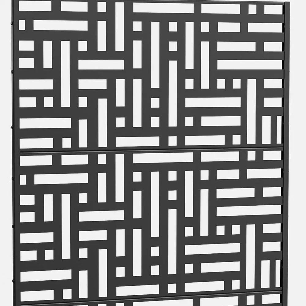 72" Black Metal Six Panel Screen Room Divider HomeRoots