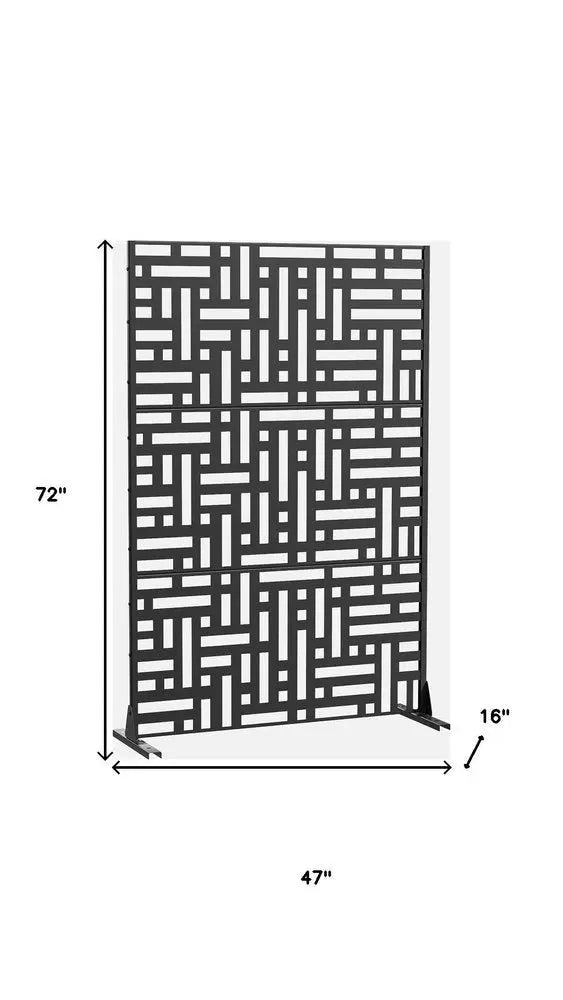72" Black Metal Six Panel Screen Room Divider HomeRoots
