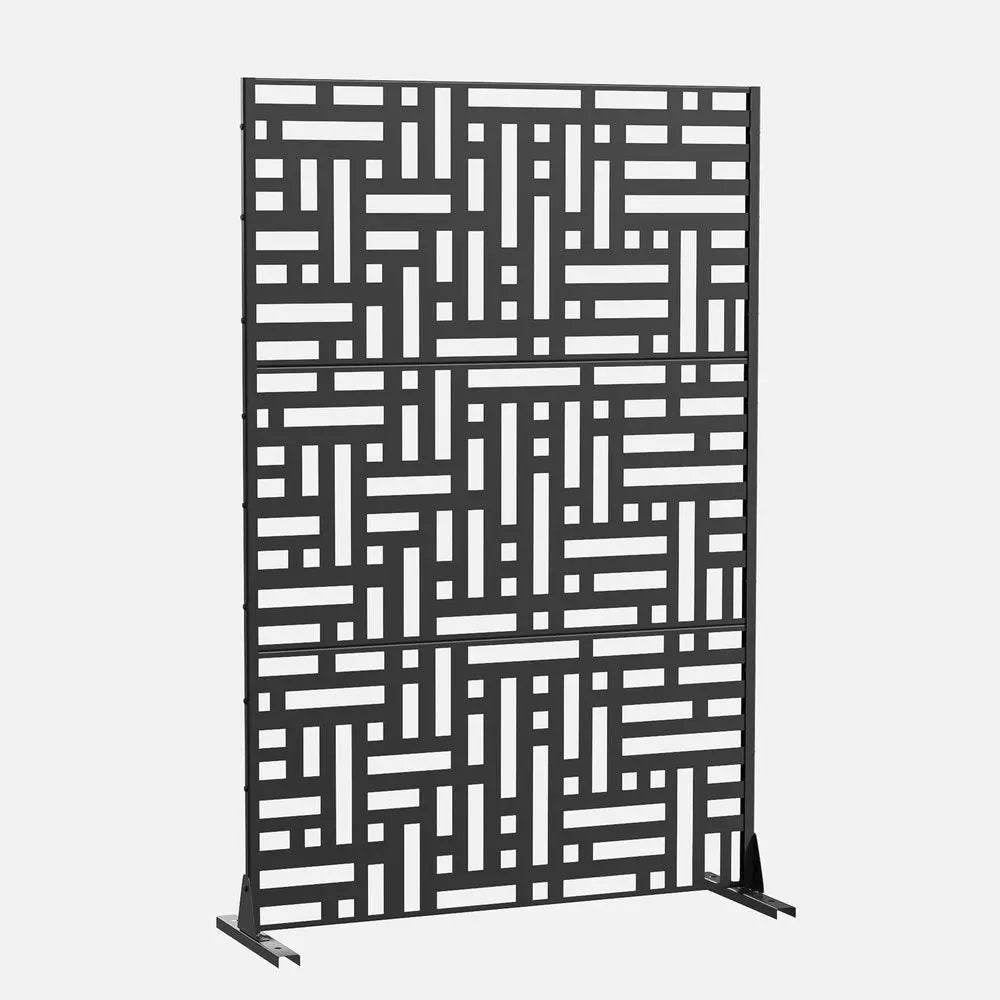 72" Black Metal Six Panel Screen Room Divider HomeRoots