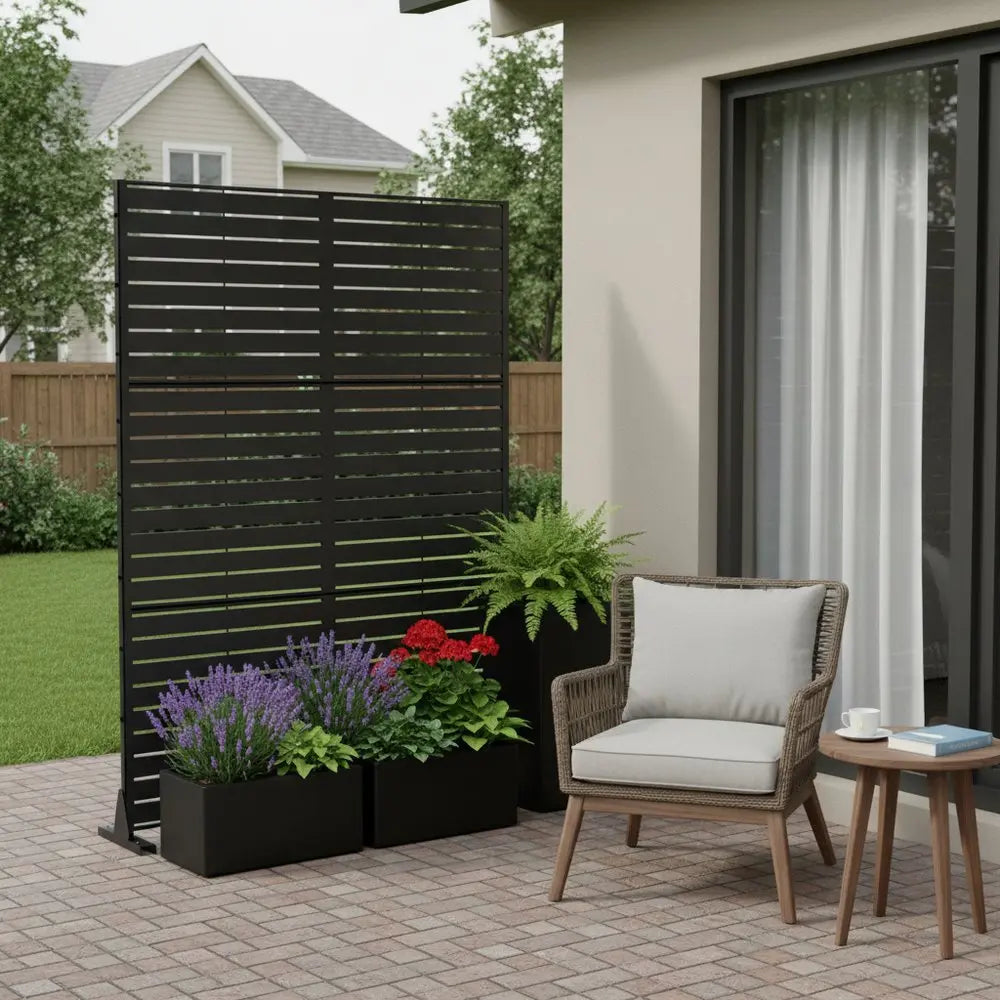 72" Black Metal Six Panel Screen Room Divider - NOVA HOME FURNITURE