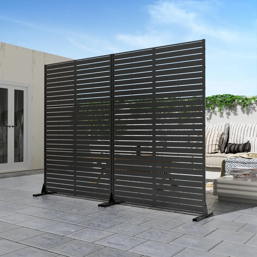 72" Black Metal Six Panel Screen Room Divider - NOVA HOME FURNITURE
