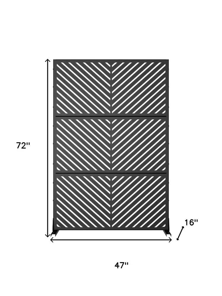 72" Black Metal Six Panel Screen Room Divider HomeRoots