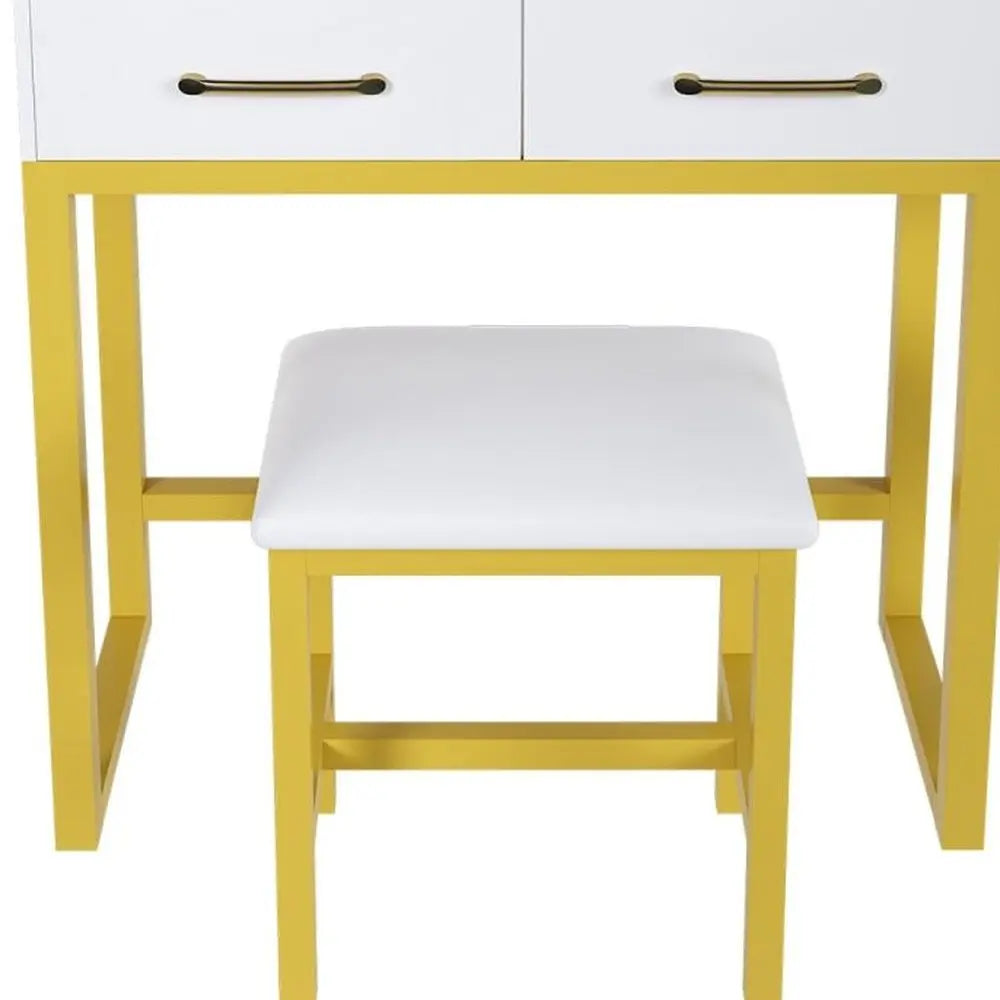 31" White Wood Lighted Two Drawer Dresser HomeRoots