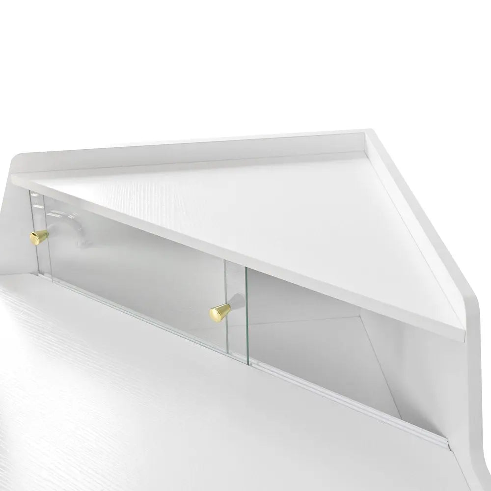 56" White Wood Lighted Single Drawer Dresser HomeRoots