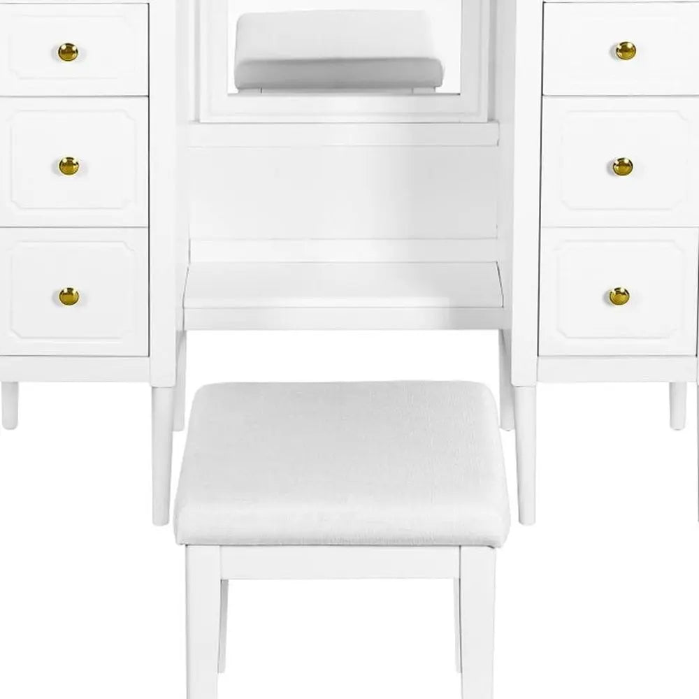 47" White Wood Six Drawer Dresser HomeRoots