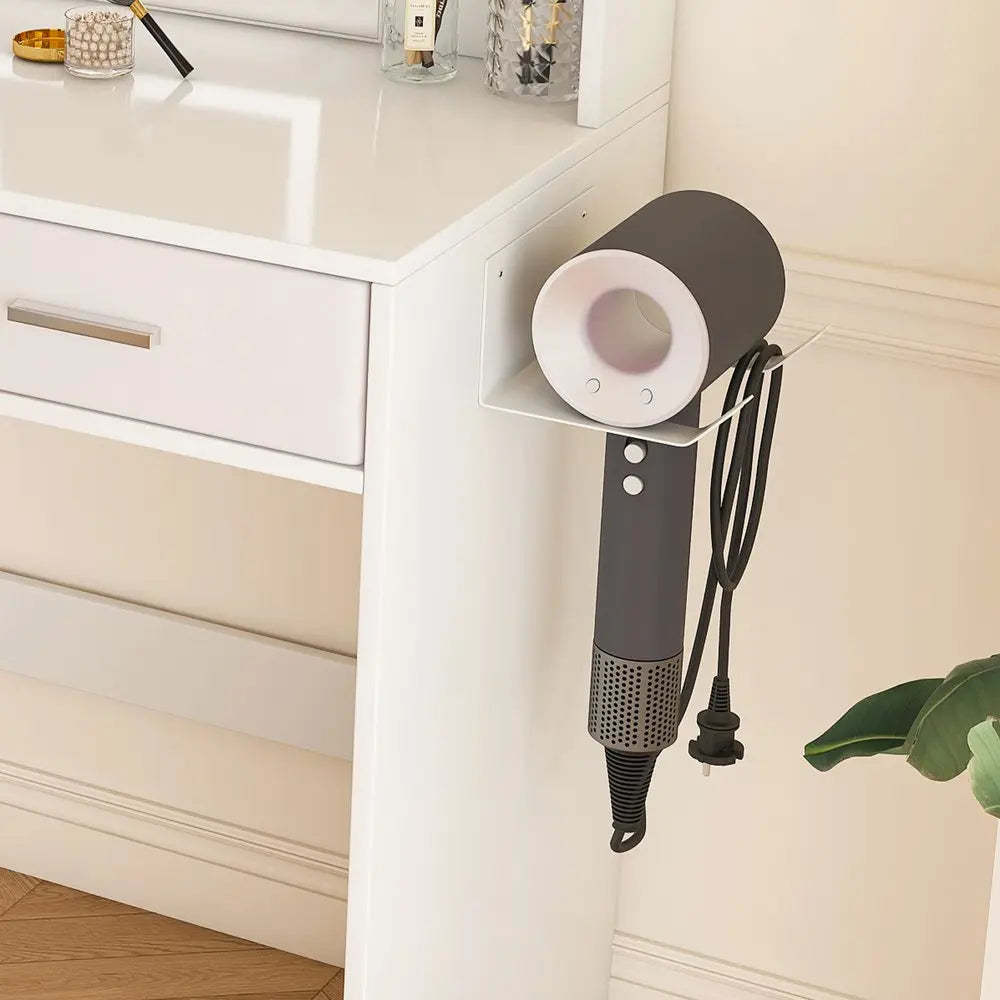 28" White Wood Lighted Two Drawer Dresser HomeRoots