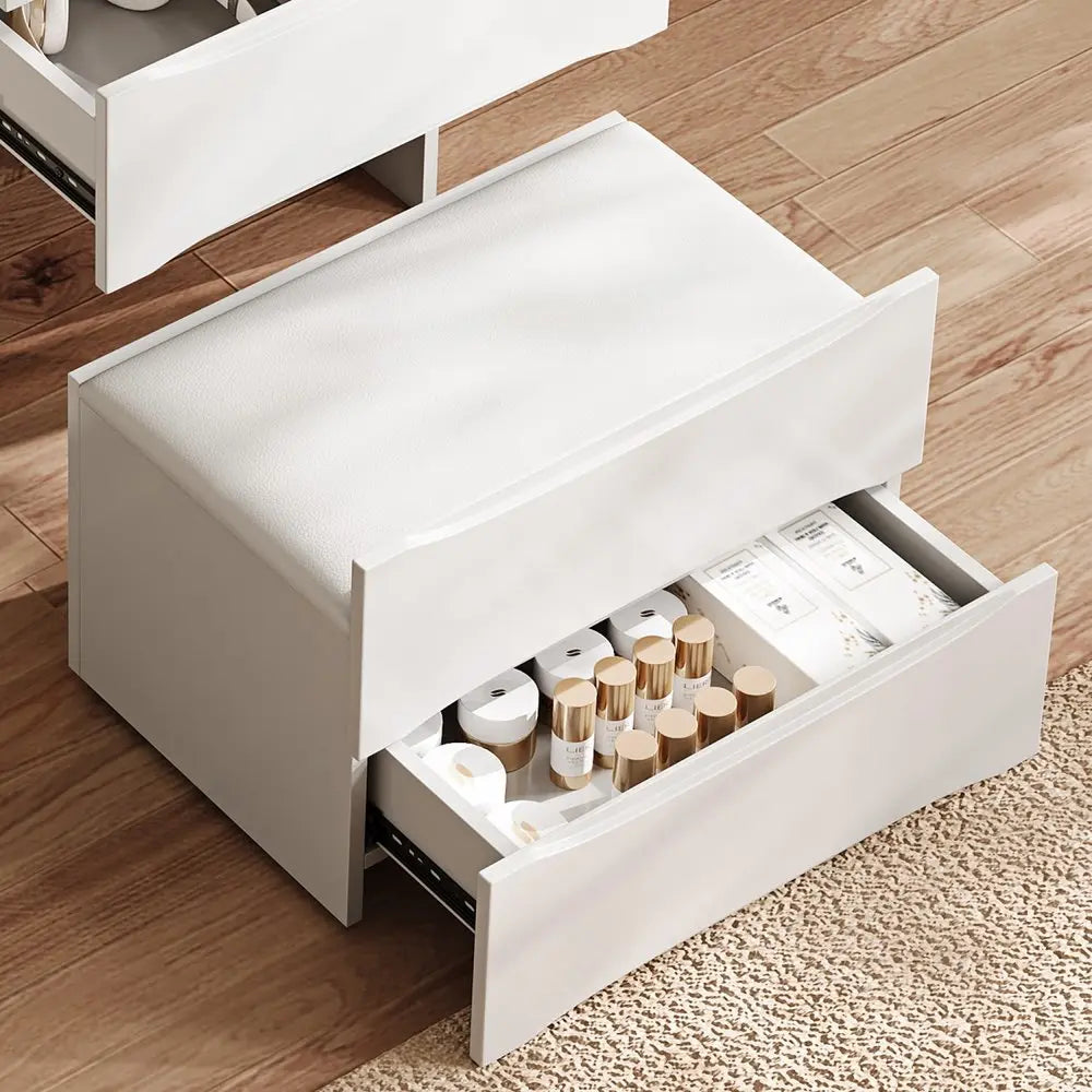 19" White Wood Lighted Four Drawer Dresser HomeRoots