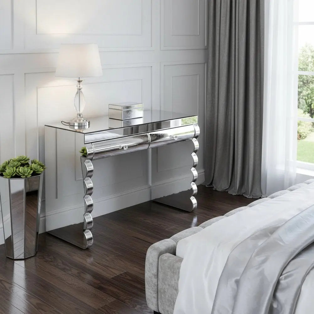 39" Silver Wood Two Drawer Dresser HomeRoots