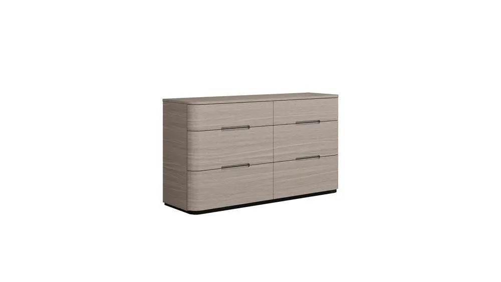 56" Beige Wood Six Drawer Double Dresser HomeRoots