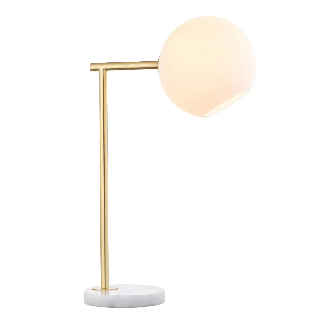 21" White Novelty Table Lamp LED With Globe Shade HomeRoots