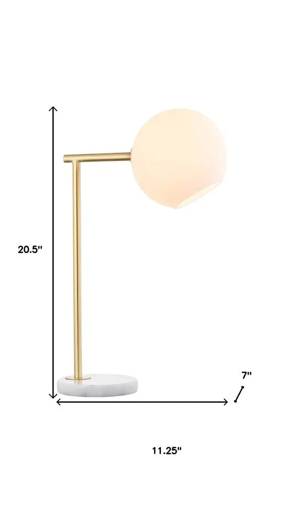 21" White Novelty Table Lamp LED With Globe Shade HomeRoots