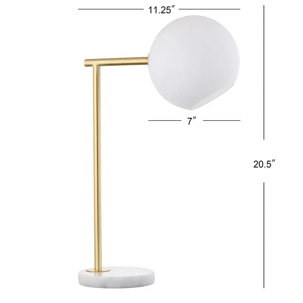 21" White Novelty Table Lamp LED With Globe Shade HomeRoots