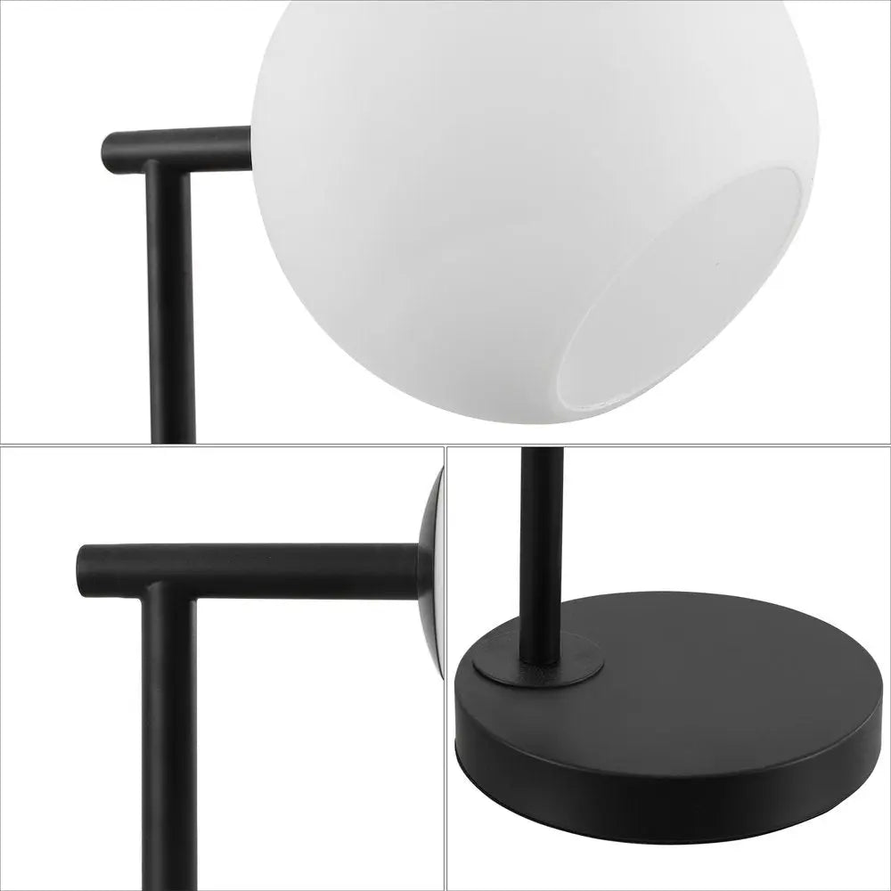 21" Black Novelty Table Lamp LED With Globe Shade HomeRoots