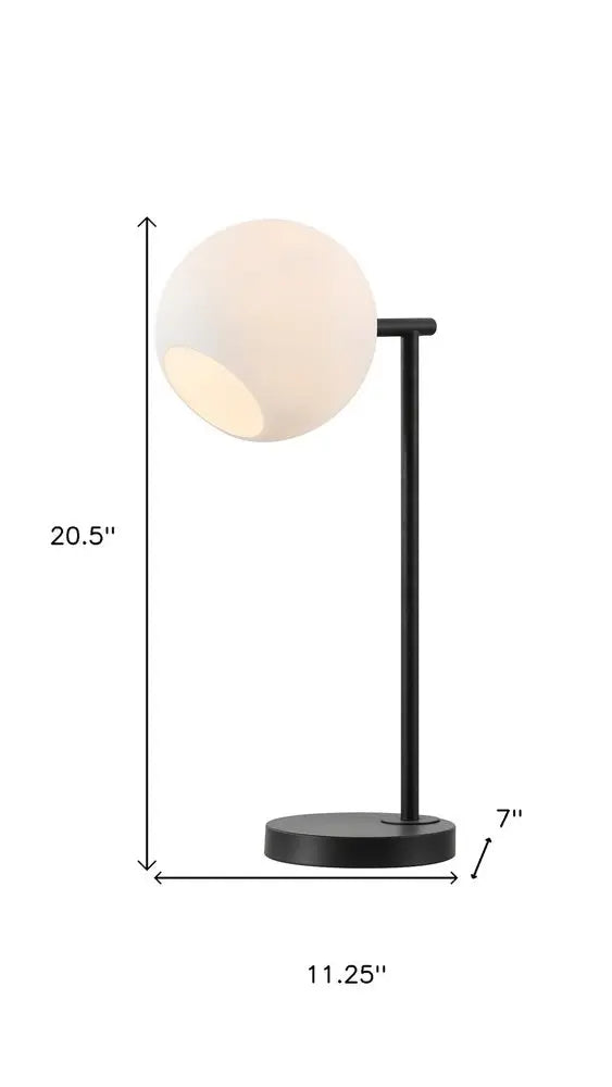 21" Black Novelty Table Lamp LED With Globe Shade HomeRoots