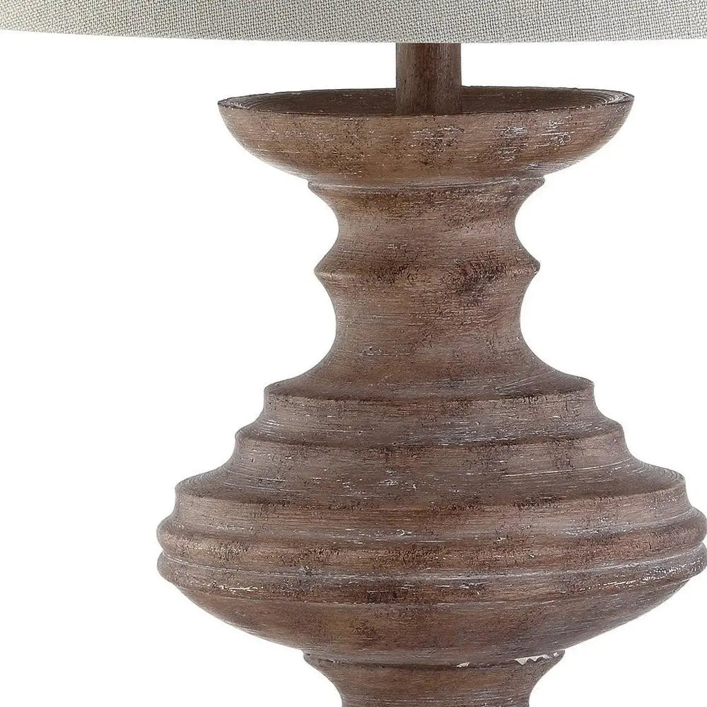 27" Brown Novelty Table Lamp LED With Drum Shade HomeRoots