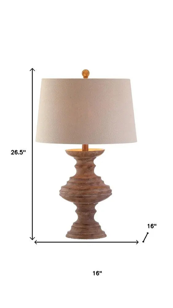 27" Brown Novelty Table Lamp LED With Drum Shade HomeRoots