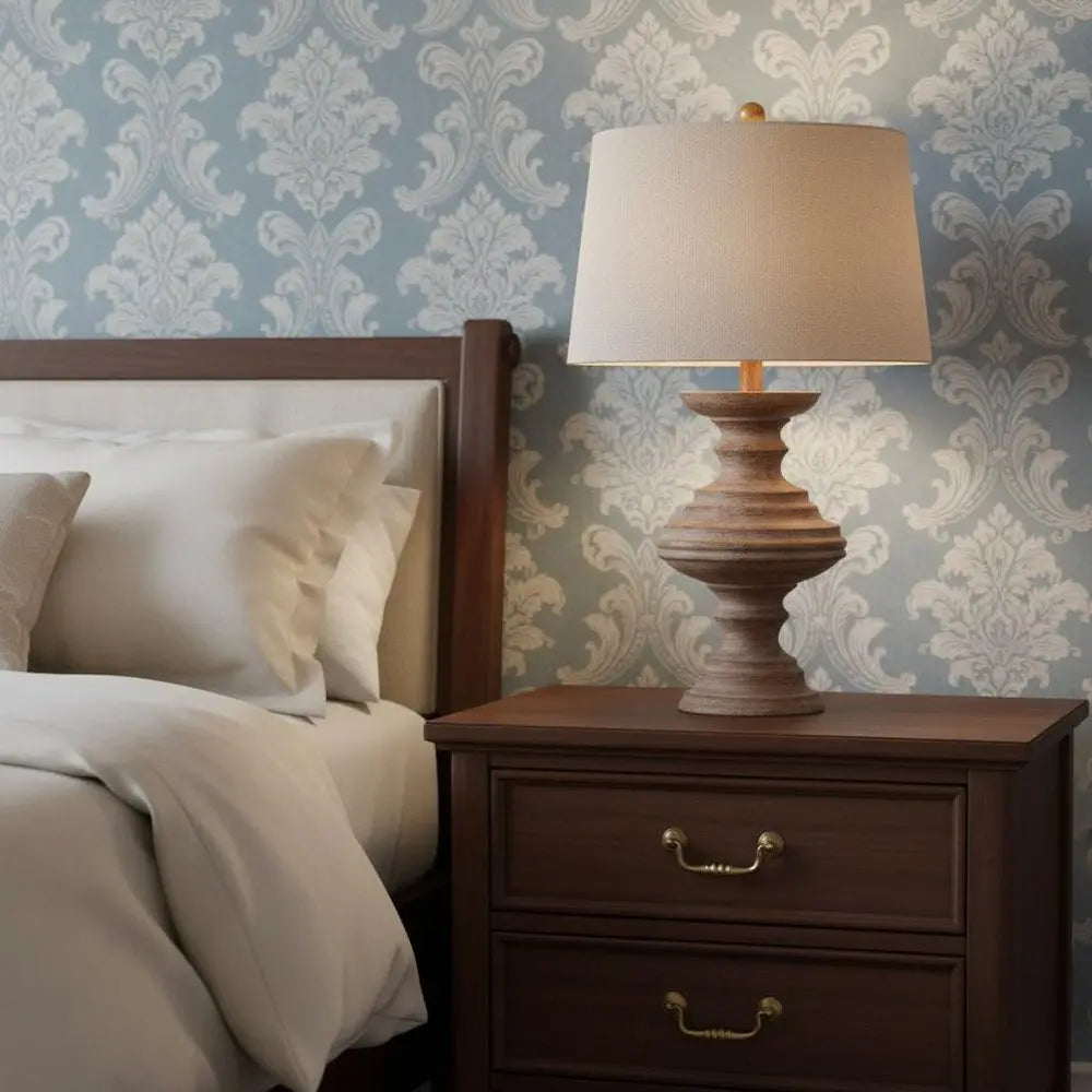 27" Brown Novelty Table Lamp LED With Drum Shade HomeRoots