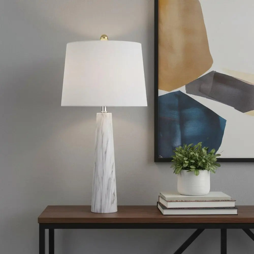 29" Clear Novelty Table Lamp LED With Drum Shade HomeRoots