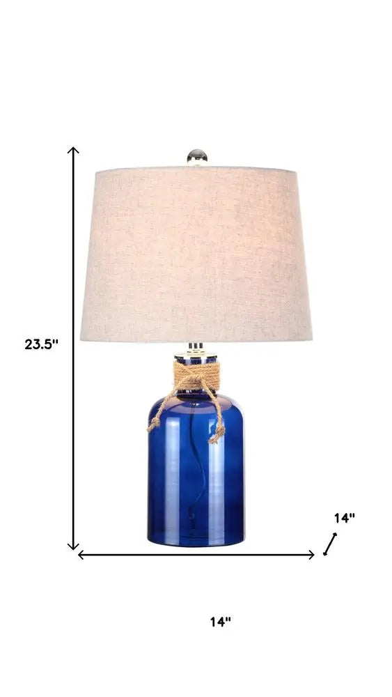 24" Clear Novelty Table Lamp LED With Drum Shade HomeRoots