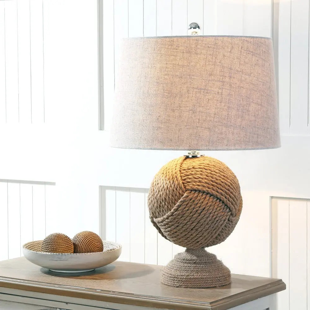 24" Brown Novelty Table Lamp LED With Drum Shade HomeRoots