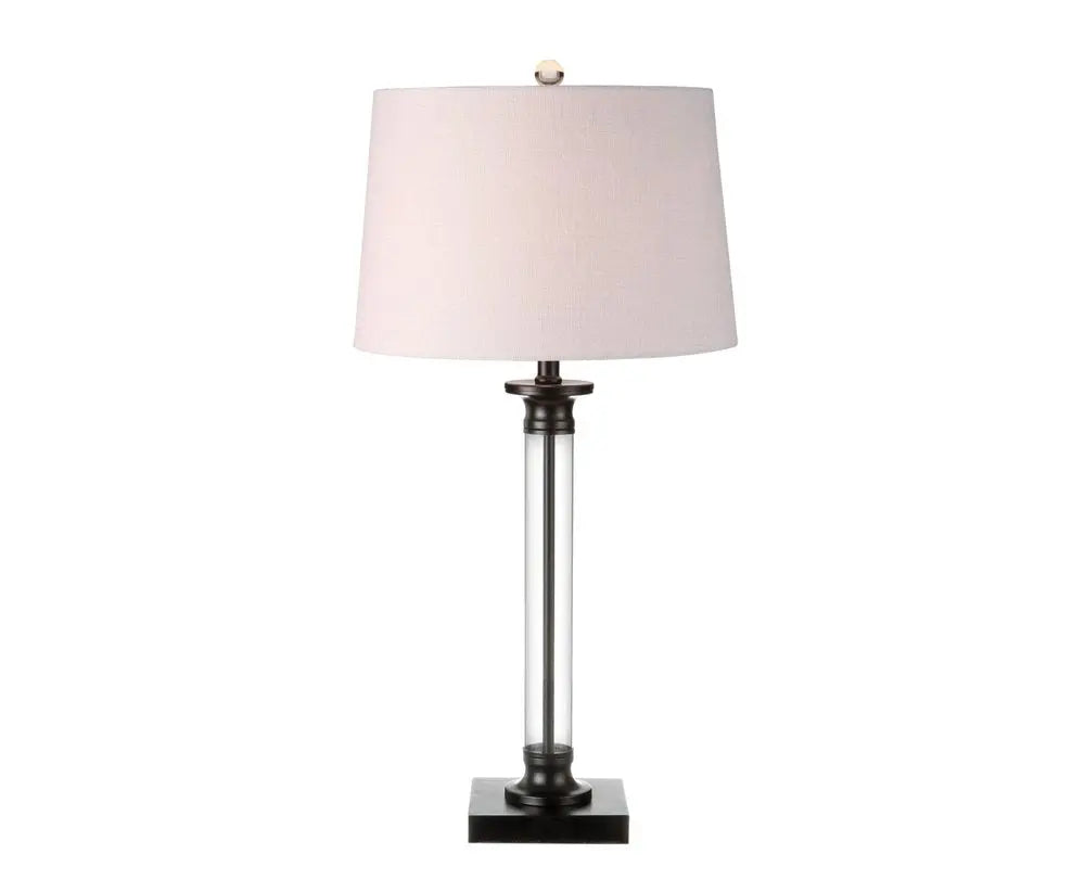 Set of Two 30" Black Novelty Table Lamps LED With Drum Shades HomeRoots