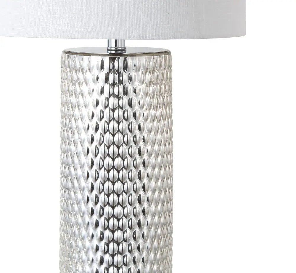 30" Silver Novelty Table Lamp LED With Drum Shade HomeRoots