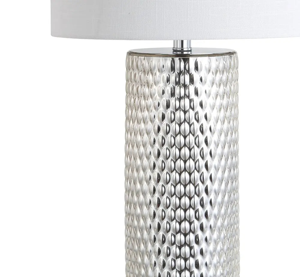 30" Silver Novelty Table Lamp LED With Drum Shade HomeRoots