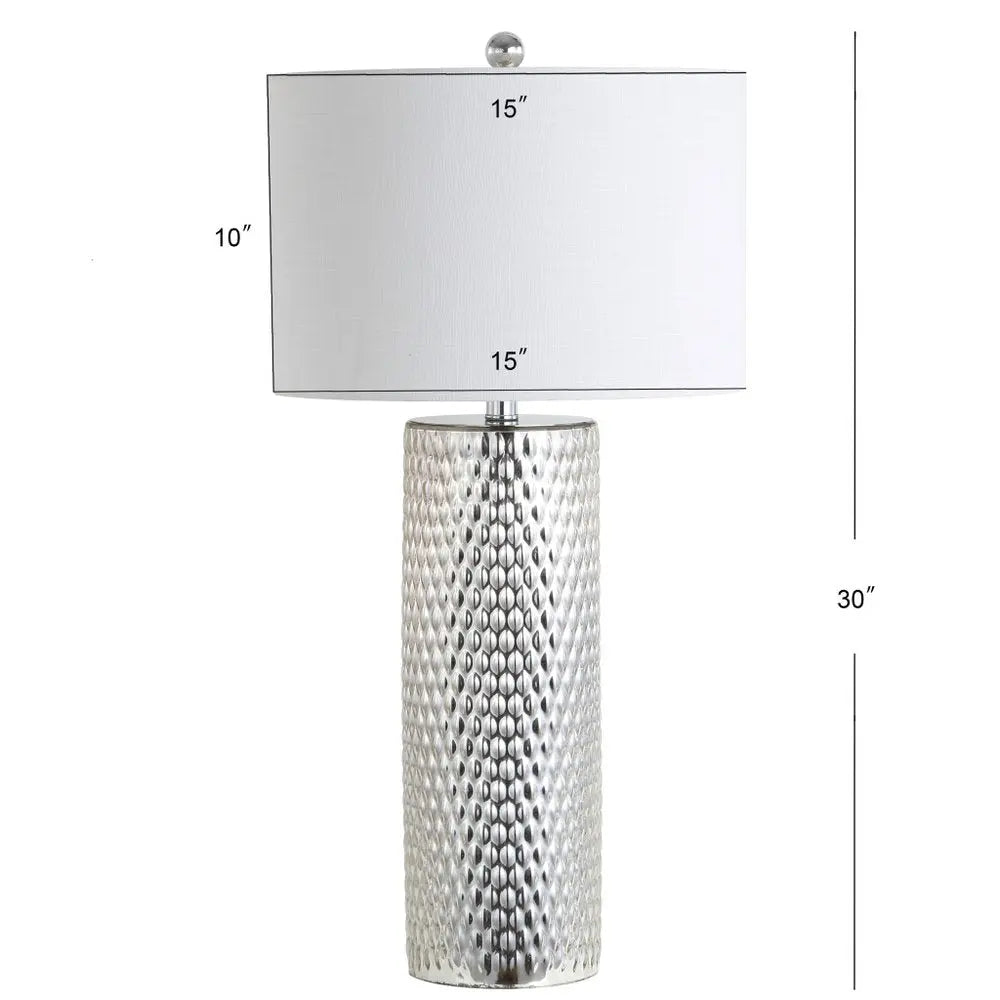 30" Silver Novelty Table Lamp LED With Drum Shade HomeRoots