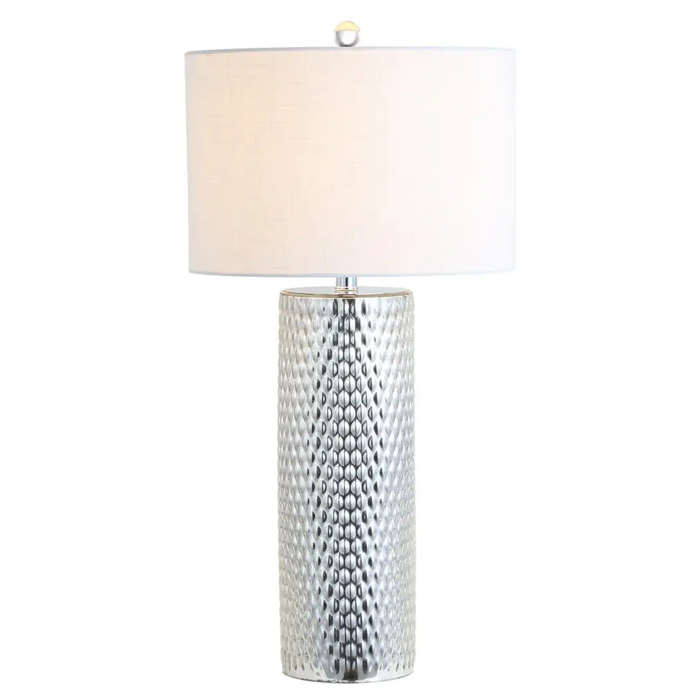 30" Silver Novelty Table Lamp LED With Drum Shade HomeRoots