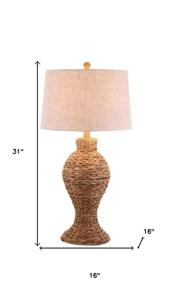 31" Natural Urn Table Lamp LED With Drum Shade HomeRoots
