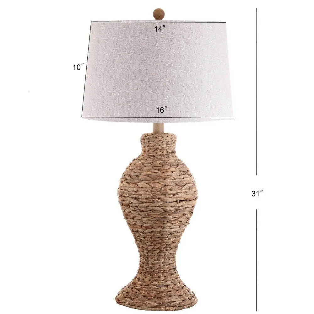 31" Natural Urn Table Lamp LED With Drum Shade HomeRoots