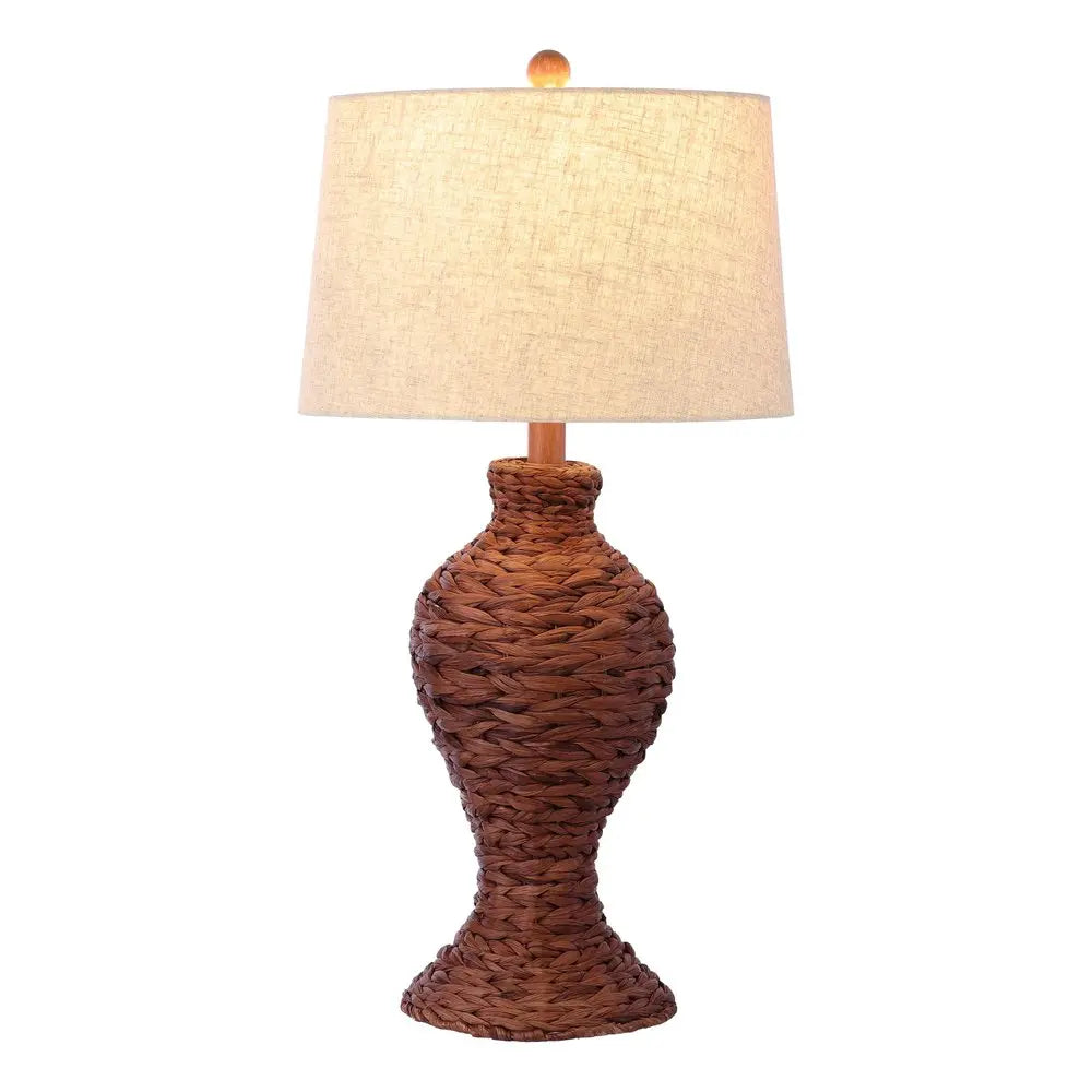 31" Dark Brown Urn Table Lamp LED With Drum Shade HomeRoots